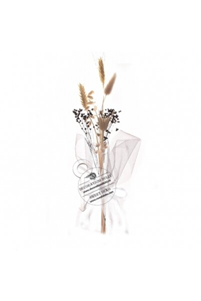 Decoratiuni Dulci Buchetel flori uscate, nuante alb negru si agrafa tort