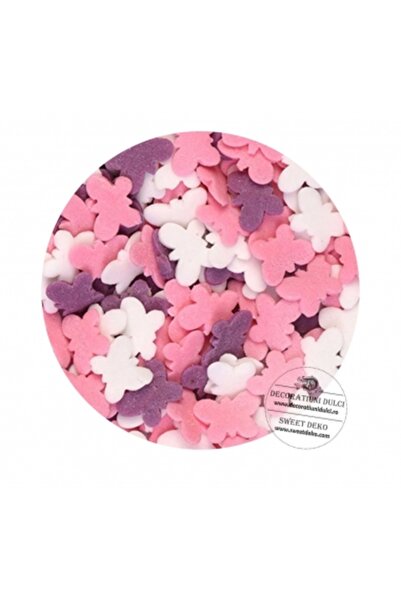 Decoratiuni Dulci Pink|purple|white sugar butterflies (100g)
