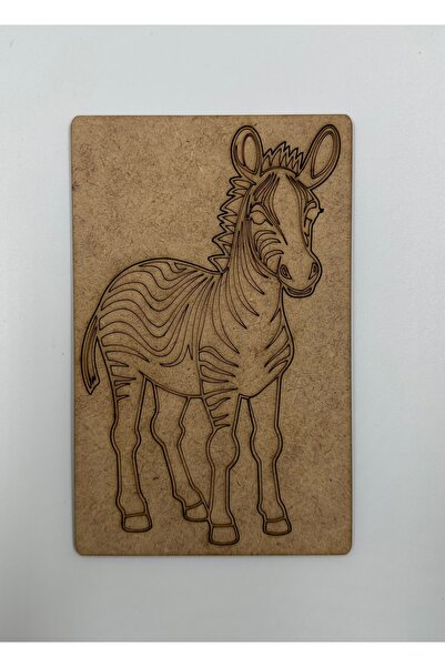 WOODIVA AHŞAP 10 Pieces Zebra Wooden Painting School Event Activity Art 15 cm
