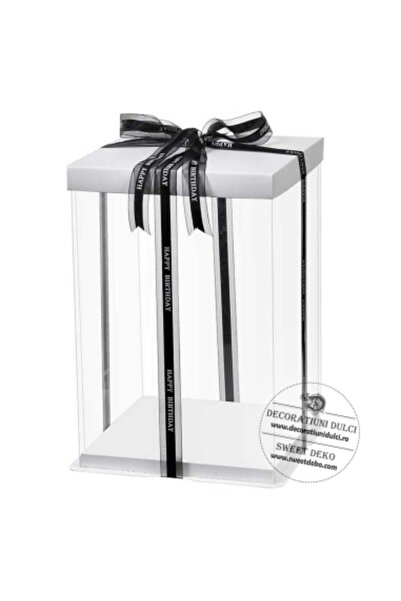 Decoratiuni Dulci White base and lid box (17x17cm, h.30)