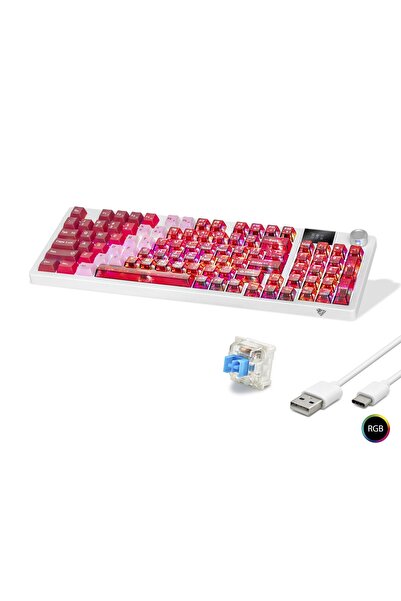 Genel Markalar Kablosuz Mekanik Klavye Rgb Switch 95 Tuş - Kırmızı Beyaz Mf1705R