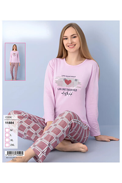 LİLA PİJAMA Cotton Combed Long Sleeve Quality Pajama Set