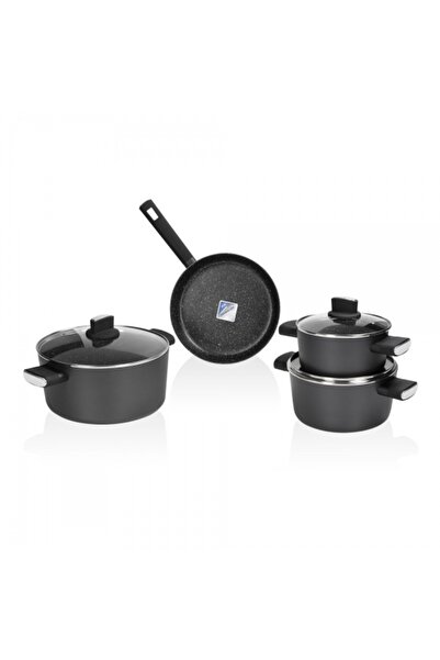 Zilan 7-piece pot set ZLN0959, marble/ceramic coating, induction compatible, ...