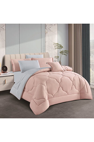 HOURS مفرش هورس 4 قطع نفر– تصميم سادة أنيق ونعومة فاخرة وجهين Renee-12B