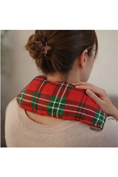 TODO HOME Cherry Seed Therapy Pillow (Red Plaid) 70X20 cm for Neck and Back