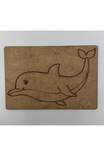 WOODIVA AHŞAP 10 Pieces Dolphin Wooden Painting School Event Activity Art 15 cm