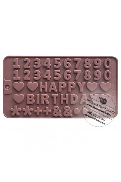 Decoratiuni Dulci Number and heart mold, Happy Birthday