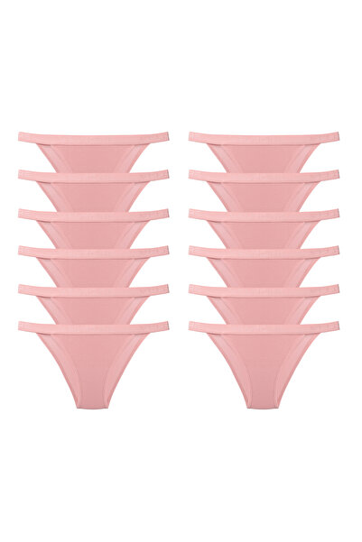 VELMORE Women's 12-Pack Cotton Regular Waist Slip Panties