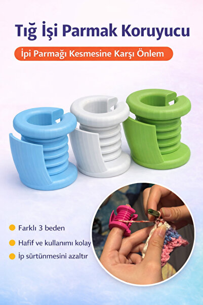 crafts3dstudio Tığ İşi Parmak Koruyucu–Örgü İp Sürtünme Önleyici–Amigurumi ve...