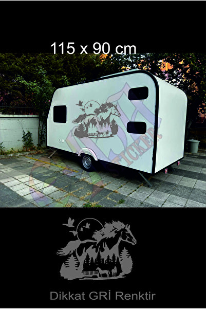 EYBA STİCKER منظر مزرعة الخيول تحت أشعة الشمس 115×90