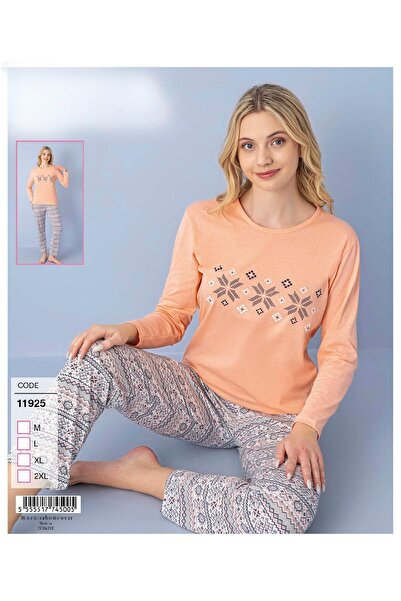 LİLA PİJAMA Cotton Combed Long Sleeve Quality Pajama Set