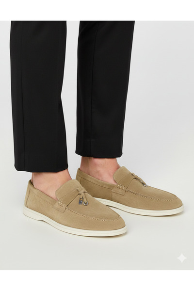 GMG PLUS Hakiki Deri Nubuk Püsküllü Erkek Loafer