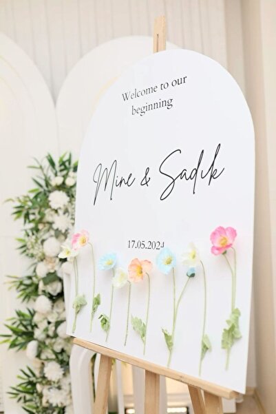 Yalova Design Düğün & Nişan & Kına 80 cm Karşılama Panosu Bahar Renkleri