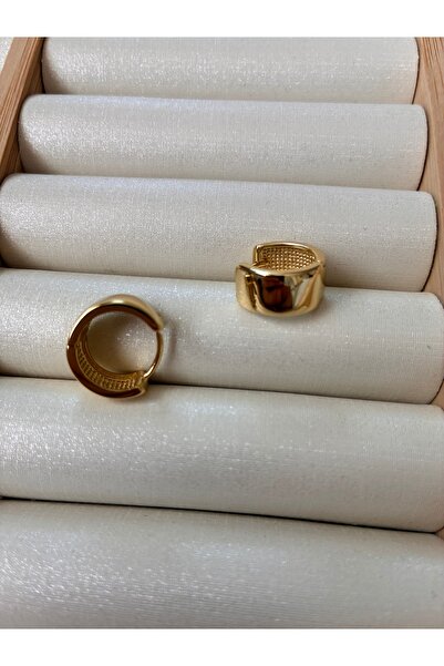 ARİ TAKI Thick Mini Hoop Gold Steel Earrings