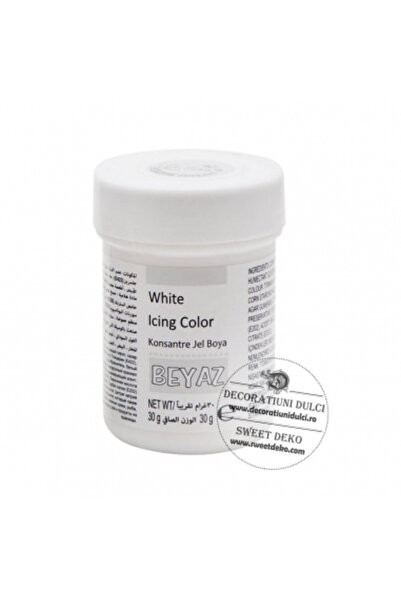 Decoratiuni Dulci Colorant alimentar gel alb, Dr Gusto Beyaz 30γρ