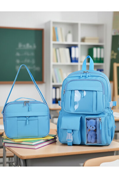 Çanta Trend Kawai Korean Style Elementary School Backpack and Thermal Lunch Bag