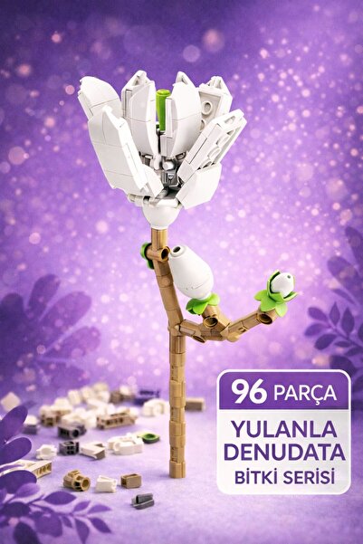 ZİVENTA نموذج زهرة زخرفية من ليجو هدية لعبة بناء على شكل زهرة لا تذوب 96 قطعة...