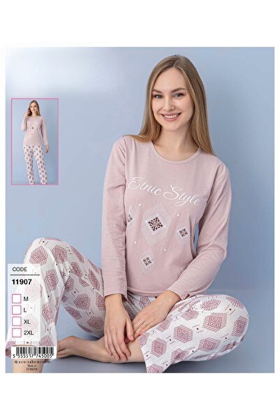 LİLA PİJAMA Cotton Combed Long Sleeve Quality Pajama Set