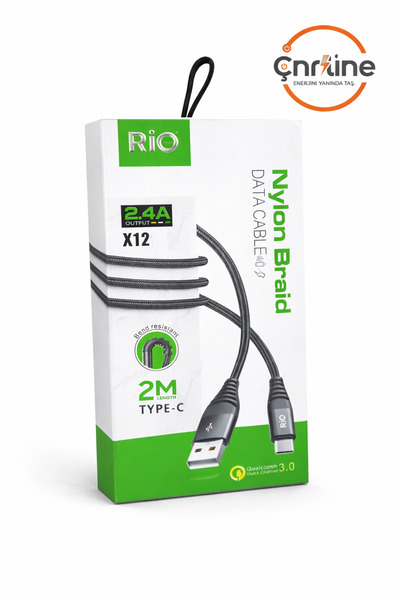 Çnrline Rio X12 2 Metre USB Kablosu – Hızlı Şarj ve Data Aktarımı, Dayanıklı ...