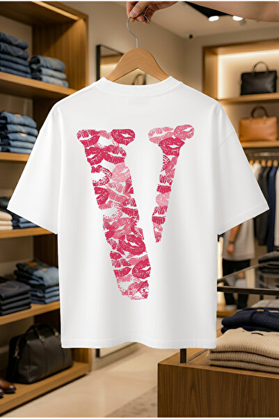 FEEL STYLE Summer Short Sleeve T-Shirt Anti-Sweat Cotton Printed T-Shirt Kiss V