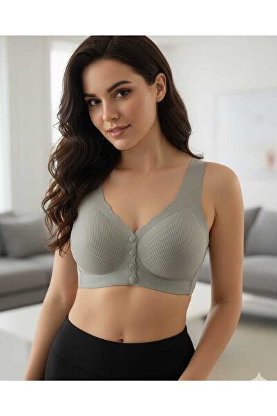 M.F.Ö LİNGERİE Lazer Kesim Dikişşiz Önden Düğmeli Çtçıtlı Balensiz Hayalet Sü...