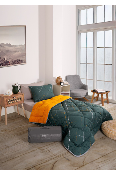 MUK's Premium Çift Taraflı Welsoft Yorgan Seti Özel Çantalı Tek Kişilik 50x70...