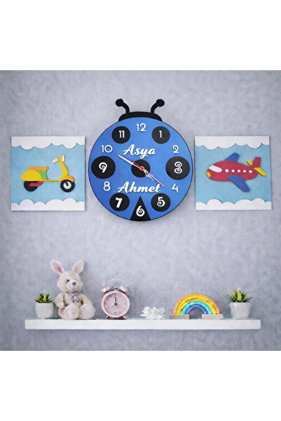 mrchediyesepeti Children's Room Wall Clock and Wall Board Stylish and Modern ...