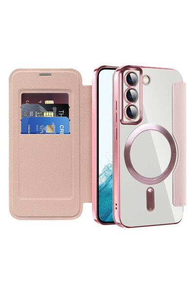Techsuit Husă tip carte SmartMag pentru Samsung Galaxy S22 5G, roz