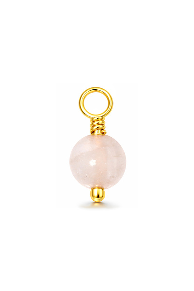 Tasarlatak Doğal Pembe Kuvars (Rose Quartz) Charm Kolye & Bileklik Ucu – 925 ...