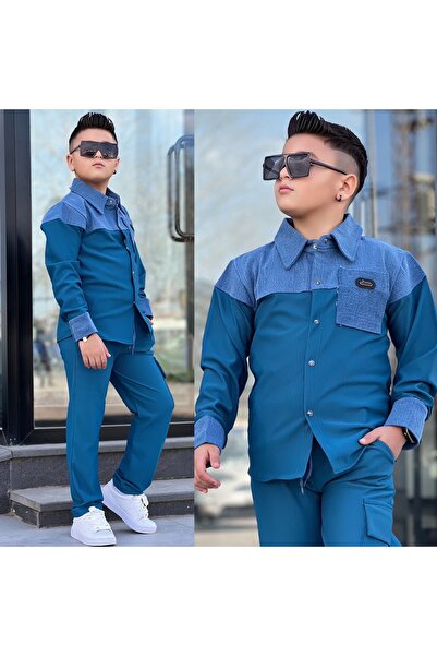 MİA SHİNE S Denim Piece Men's Boy Waiter Boy Suit