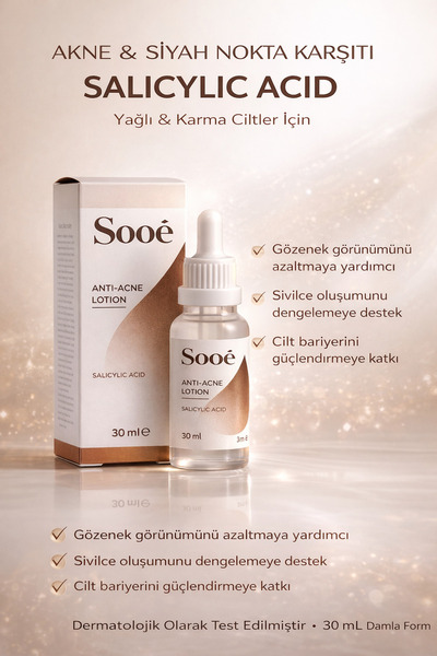 Sooê Salisilik Asit Serum 30 ml + Yüz Temizleme Köpüğü 200 ml – Akne Karşıtı & Siyah Nokta Bakım Seti