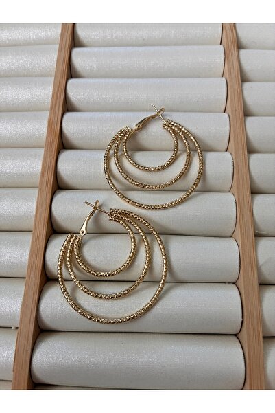 ARİ TAKI Large Hoop Gold Steel Earrings