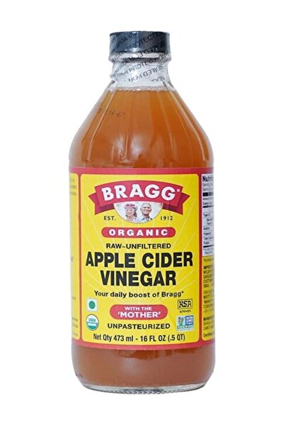 BRAGG vinegar مكمل غذائي صحي من خل التفاح الخام العضوي من براج، 473 مل