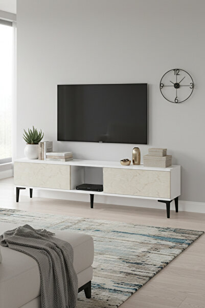 CENEYRA TSA1599BT - APLOS TSA150 TV STAND, TV SEHPASI, TV ÜNİTESİ BEYAZ-TRAVE...