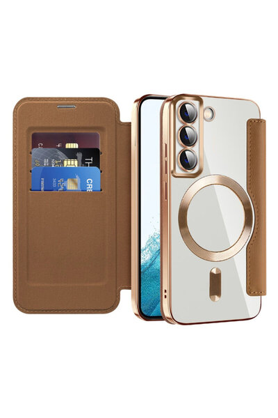 Techsuit Husă tip carte SmartMag pentru Samsung Galaxy S22 5G, maro