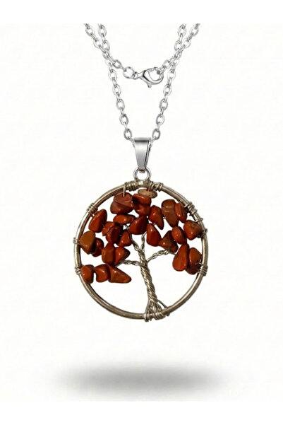 Leerybee Women's Tree of Life Natural Stone Steel Necklace