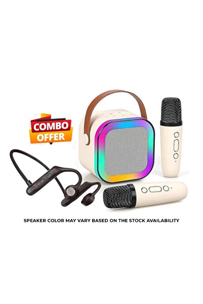 Zen Store مجموعة من قطعتين - سماعة كاريوكي بلوتوث واحدة مع ميكروفون لاسلكي وس...
