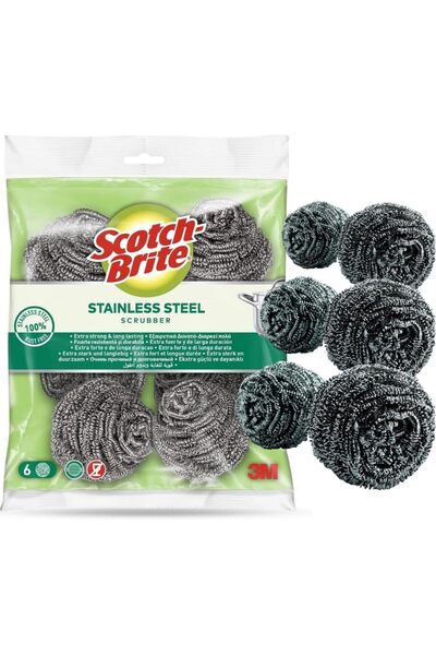 Scotch -Brite Stainless Steel Metal Spiral Scrub Sponge, 6 pieces/pack | Idea...