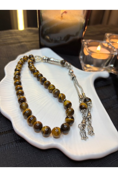Moonstone Accessories سبحة عين النمر 33 حبة 8 ملم |   التركيز والثقة بالنفس و...