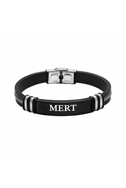 GLOW ACCESSORIES BAE Stainless Steel Rubber Leather Strap Name Engravable Ste...