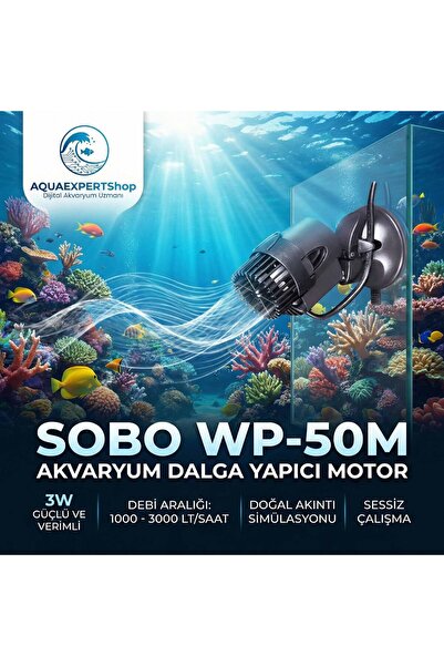 Sobo Dalga Yapıcı Motor 3W - 1000 LT/saat - 3000 LT/saat Debi - Güçlü Sirküla...