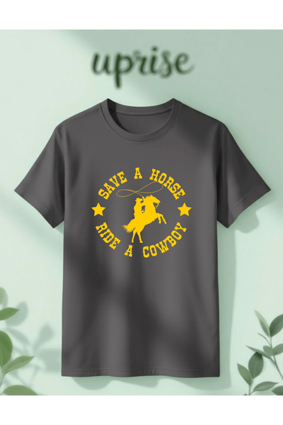 Vordevia Save a Horse Ride a Cowboy Printed Cotton Oversize T-Shirt