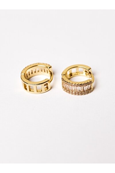 OEM Gold-plated earrings with baquette zirconia