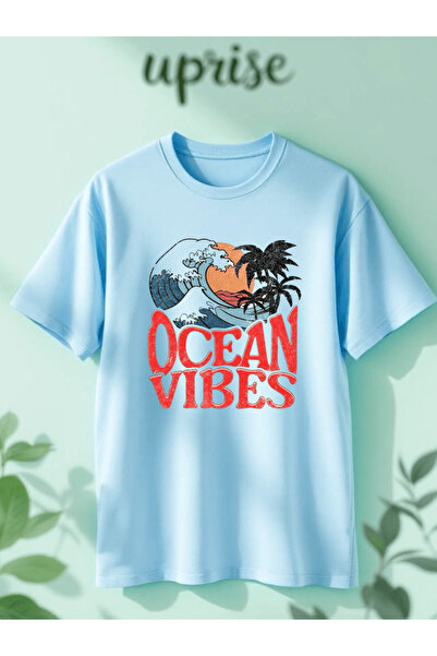 Vordevia Ocean Vibes Printed Cotton Oversize T-Shirt