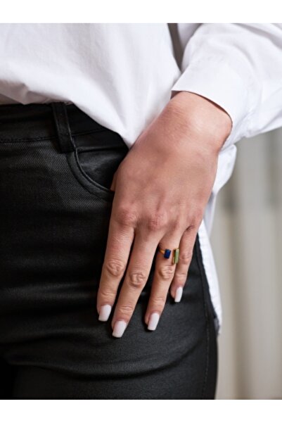 OEM Inel Dual Aura cu sidef verde & albastru