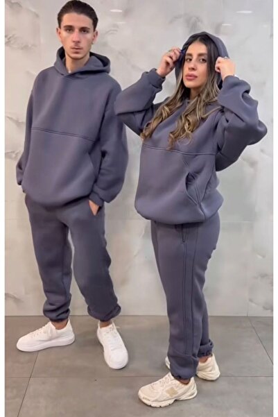 F17mixed Unisex Oversize Basic Tracksuit Set with Hood Premium