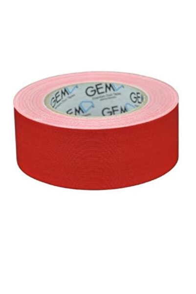 GEM - شريط لاصق قماشي/قماشي ممتاز 50 مم × 25 م - (أحمر)