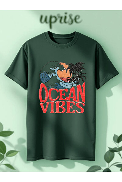 Vordevia Ocean Vibes Printed Cotton Oversize T-Shirt
