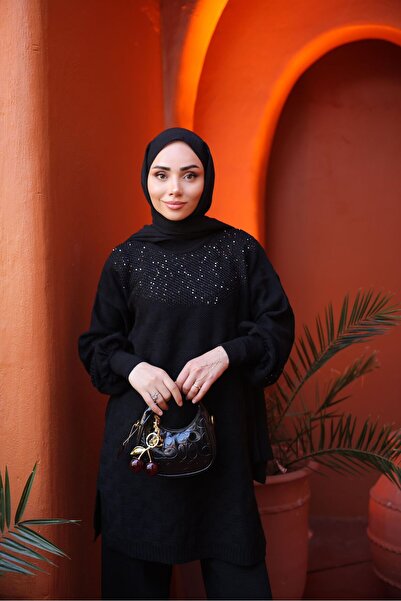 Kirazca Butik Women's Basket Basket Sequined Knitwear Hijab Set