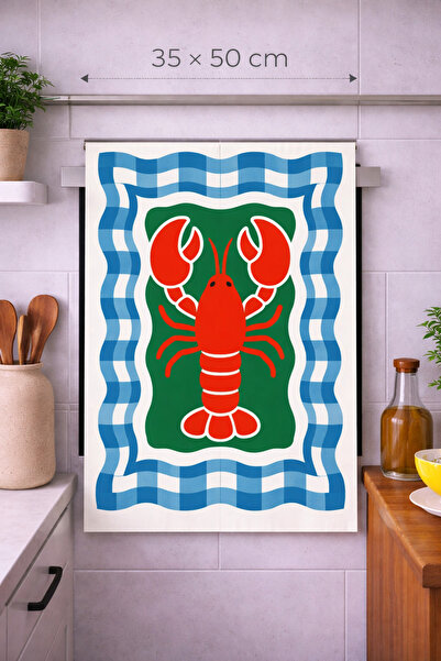 Piloji Modern Sea-Themed Kitchen Hand Towel 35X50 - Colorful Kitchen Decorati...